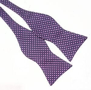 Tommy Hilfiger Polka Dot Silk Bow Tie, Blue Purple, Mens Adjustable 13¾–18